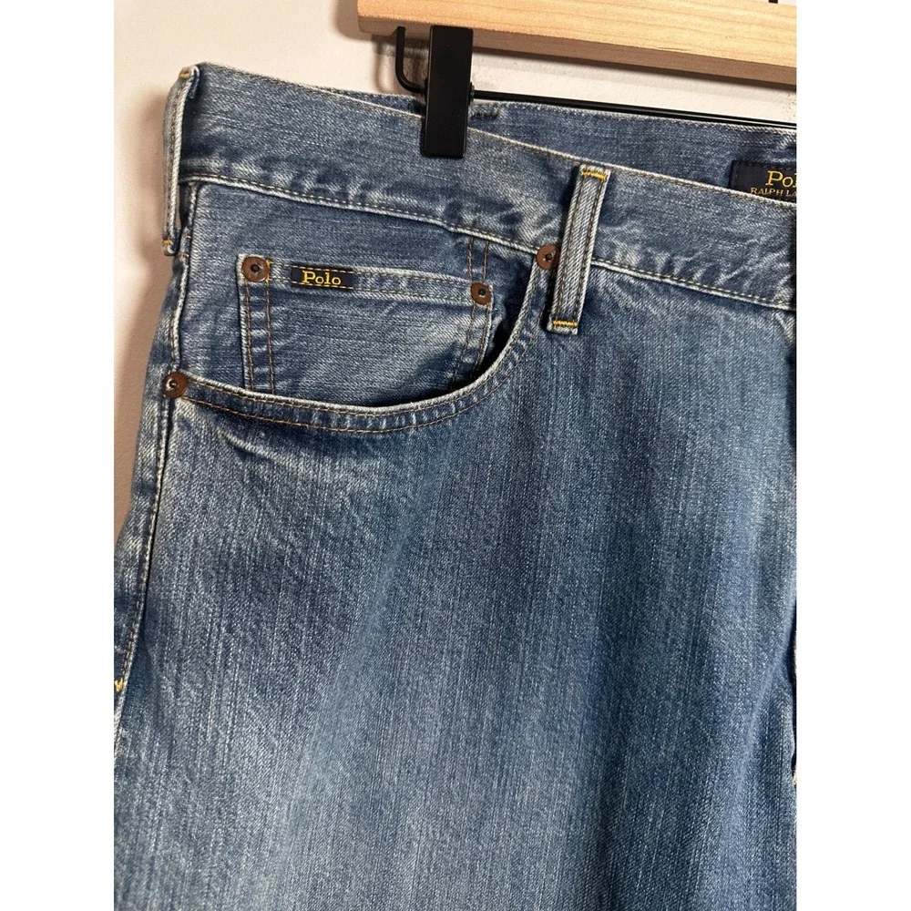 Polo Ralph Lauren Hampton Relaxed Straight‎ Jeans Stanton Wash Blue Mens 38x32